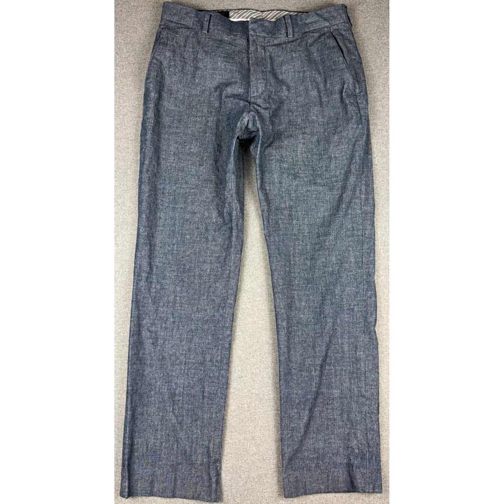Banana Republic Mens 31x30 Tailored Slim Fit Pants Blue 100% Cotton Chambray